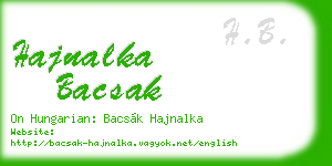 hajnalka bacsak business card